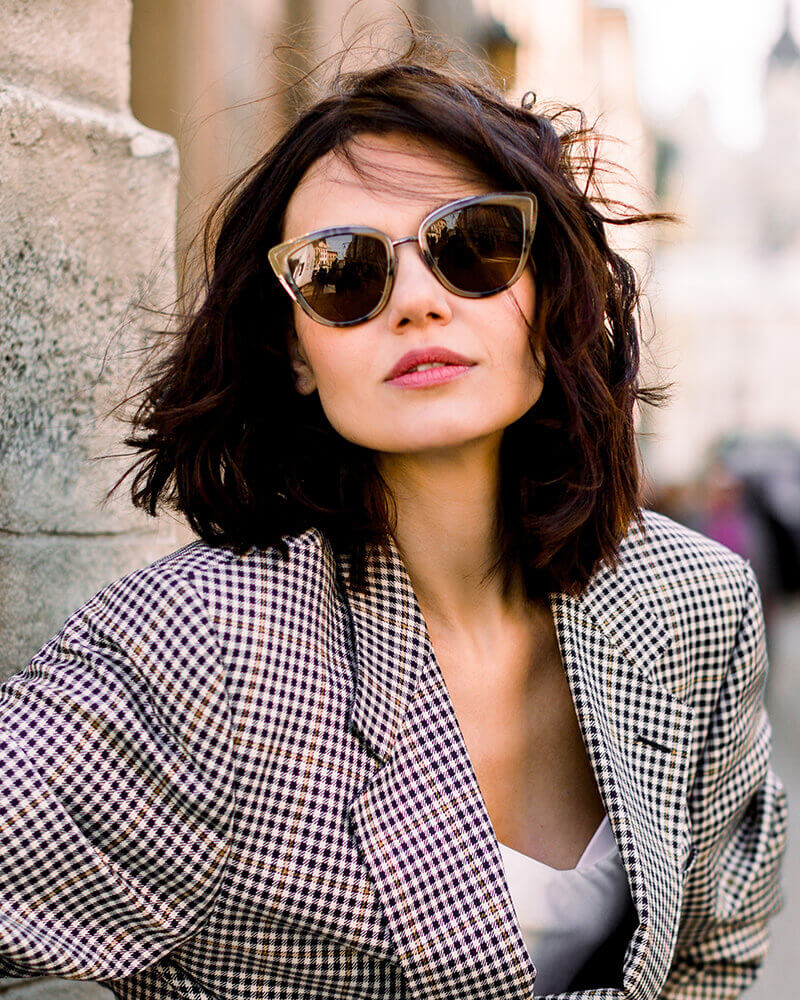 Woman in dark sunglasses