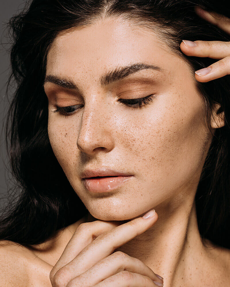 Up close of a woman's face